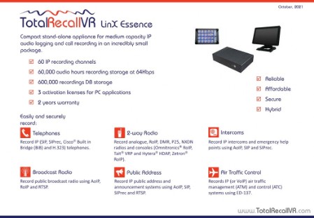 Total Recall VR LinX Essence brochure