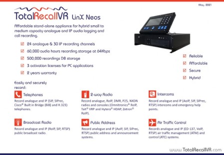 Total Recall VR LinX Neos brochure