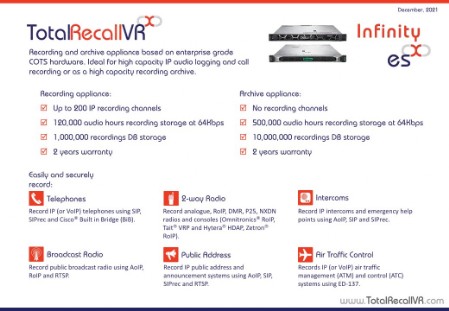 Total Recall VR Infinity ESX brochure